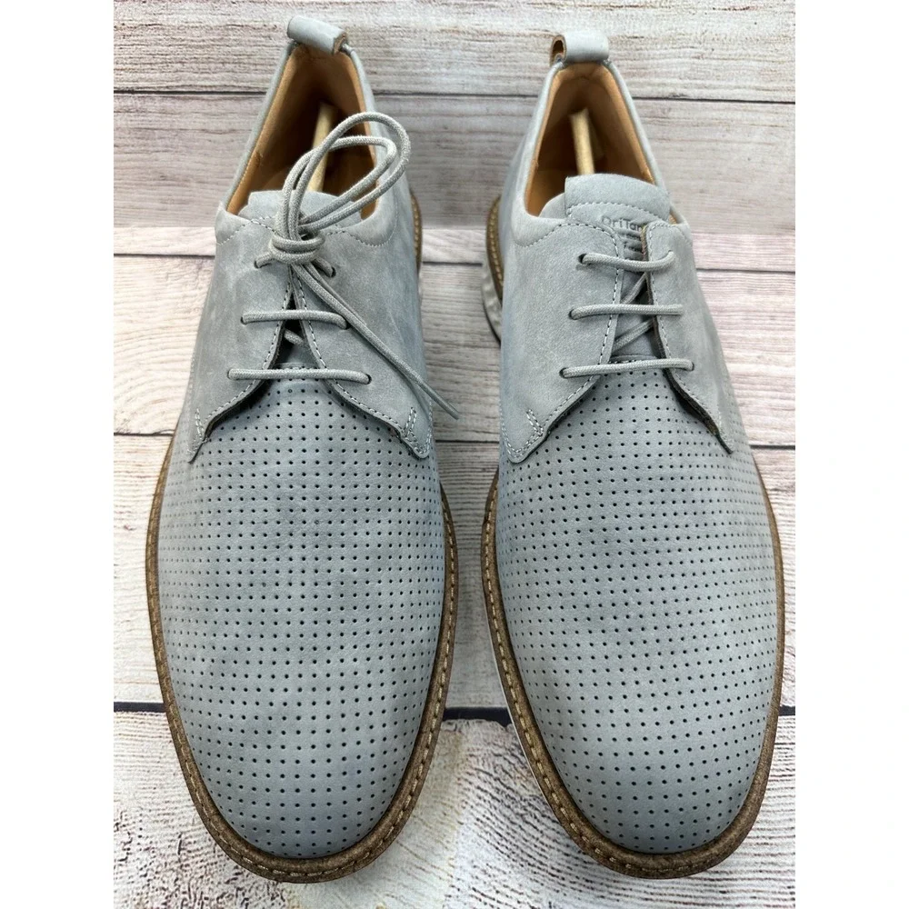 ECCO ST.1 Hybrid Men's Gray DriTan Leather Oxford Shoes Size 43 US 9-9.5